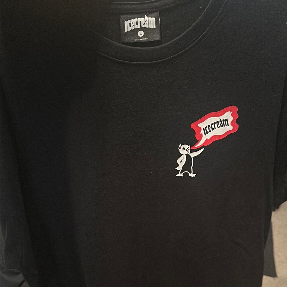 Icecream Black Tee with Red Graphic